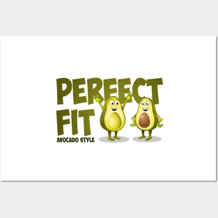 Perfect fit avocado style. Illustration of two avocado’s Posters and Art